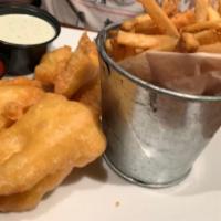 Fish And Chips Lunch · Hand-cut Alaskan halibut dipped in our beer batter and fried golden brown. Served with fries...