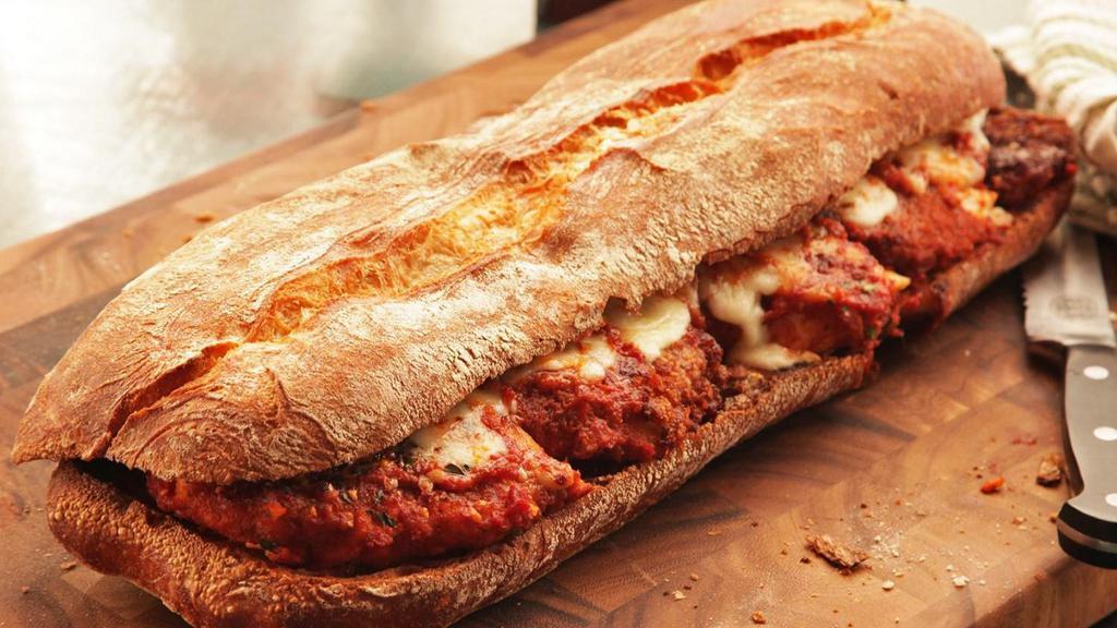 Parm Grinder · Meatball, sausage or chicken cutlet and mozzarella cheese.
