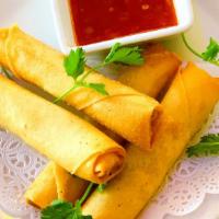 Egg Rolls (Chả Giò) · Ground pork, carrot, cabbage and bean thread noodles rolled in rice paper and deep-fried. se...
