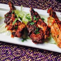 Tandoori Lamb Chops · Lamb chops marinated with spices and char grilled in the tandoor grill.