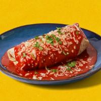 La Roja · Burrito with your choice of meat, rice, beans, lettuce, and pico de gallo, topped with salsa...