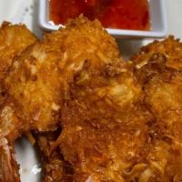Coconut Prawn · Deep-fried breaded prawn and coconut flakes, with sweet and sour sauce.