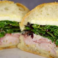 French · Ham, brie, mixed greens, house-made mustard, house made aioli.

NOTE: We CANNOT do sauce or ...
