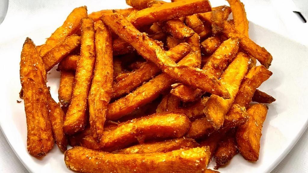 Sweet Potato Fries · Fried crispy and served with choice of dipping sauce.