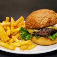 Classic Burger · Wagyu ⅓ lb beef patty, Cheddar cheese, Lettuce, Tomato, Red Onion, Laurelwood Sauce, on a ka...