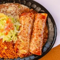 2 Enchiladas · Choice of cheese, chicken or shrimp.