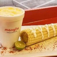 Coctel De Elote · Fresh Mexican White Corn served in a cup with Lime, Cotija Cheese, Butter, Salt y Crema Mexi...