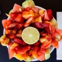 Fruit Bowl · Mixed bite-size fruits with chamoy and tajin

*fruit may vary during season( we will not do ...