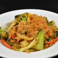 Suki Hang* · Delicious Thai Sukiyaki dish stir-fry with chicken, egg, fresh chili, garlic, veggies and gl...