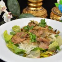 Lemongrass Noodle* · Stir-fried pork loin with fresh chili, garlic, lemongrass, onion, black pepper, served with ...