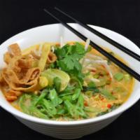 Sukhothai Noodle Soup:* · Rice noodles in homemade Tom Yum soup with minced chicken, string bean, bean sprouts, and fr...