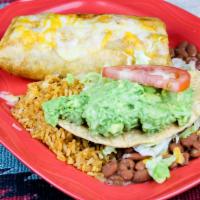 Chimichanga · Deep-fried burros topped with our homemade New Mexican red or green chile, cheese and a side...