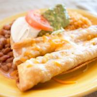 “Los Dos” Flautas Dinner · A la carte. 2 flautas with your choice of shredded beef or chicken wrapped in a flour tortil...