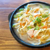 Miso Chicken Noodle · Char grilled chicken breast, noodles in our traditional soothing miso broth with a hint of s...