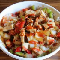 Red Dragon · A black pepper Japanese style BBQ sauce sautéd with grilled chicken breast, bell peppers, an...