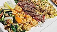 New York Steak · Grilled steak with ryu seasoning, served bite-size pieces.  Serve with white rice.

Items ma...