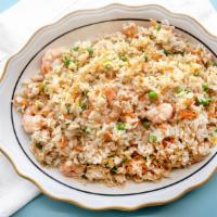 Shrimp Fried Rice · Stir-fried rice with shrimp + vegetables.