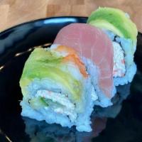 Rainbow Roll · Assorted fish, crab salad, cucumber, avocado.