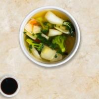 Veggie Stopper Soup · American broccoli, cabbage, carrot, and celery.