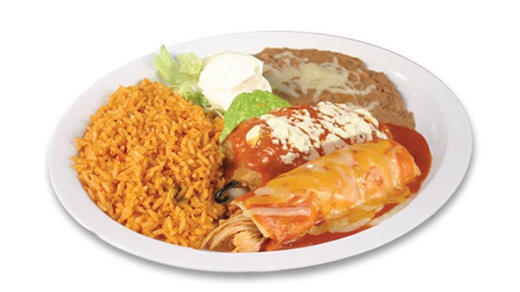 Enchilada & Chile Relleno · Enchilada with choice of meat and Chile Relleno (filled with cheese only).