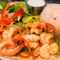 Buttered Shrimp (Camarones A La Mantequilla) · Buttered shrimp seasoned with the flavor of the
house with the chef's touch.