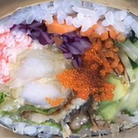 Double Dragon · Bbq eel, tempura shrimps, fresh veggies, crab salad.