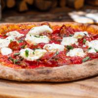 Roma Pizza · Smoked tomato, prosciutto, burrata, parmesan, olive oil, oregano