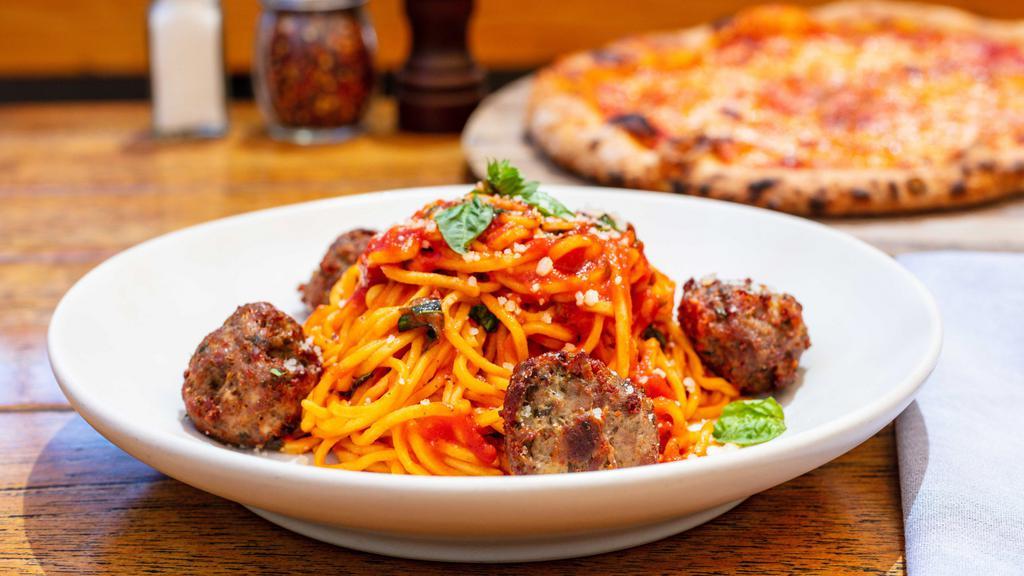 Spaghetti & Meatballs · House-made meatballs, pomodoro, fresh herbs, parmesan