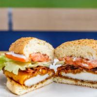 The C-Blt · Cheddar cheese, bacon, lettuce, tomato, and ranch.