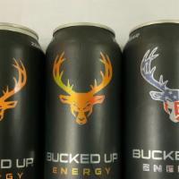 Bucked Up · Bucked up energy drink with 0g sugar and 300mg of Caffeine!