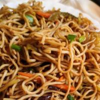 Chow Mein · Sautéed mixed vegetables with a bag of crunchy noodles on the side.
