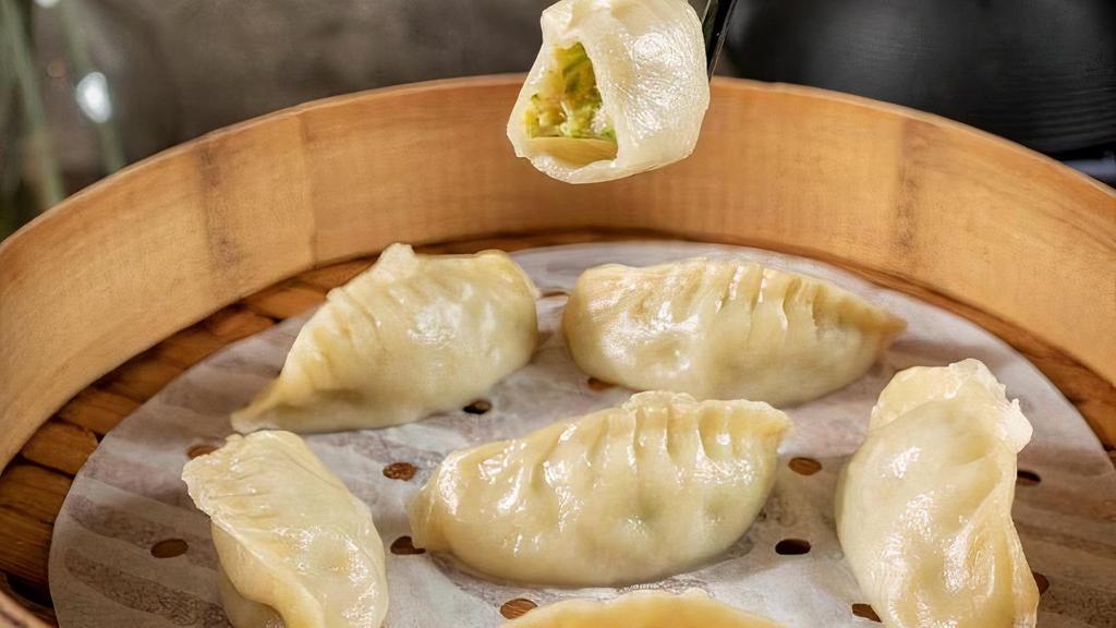 Zucchini Shrimp Dumplings (6) 青瓜鲜虾蒸饺 · Steamed dumplings with refreshing zucchini and shrimp. This combination is a match made in heaven.
