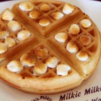 Marshmallow Waffle · marshmallow, chocolate sauce, waffle.
