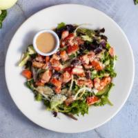 A Mediterranean Honeymoon Salad · Spend your honeymoon with our spinach leaf, Romaine lettuce, red onions, mushrooms, tomatoes...