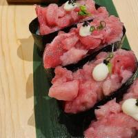 Sake Toro (Salmon Belly) (Sashimi) · consuming raw or undercooked meats, poultry, seafood, shellfish, or egg may increase your ri...