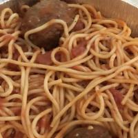 Spaghetti & Meatballs Lunch · Served with garlic bread. 11:00 AM - 3:00 PM.