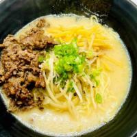 Beef Bulgogi Ramen · Meat is Beef, broth is a tori Tonkotsu (Chicken and Pork base). Toppings are Bamboo Shoots, ...