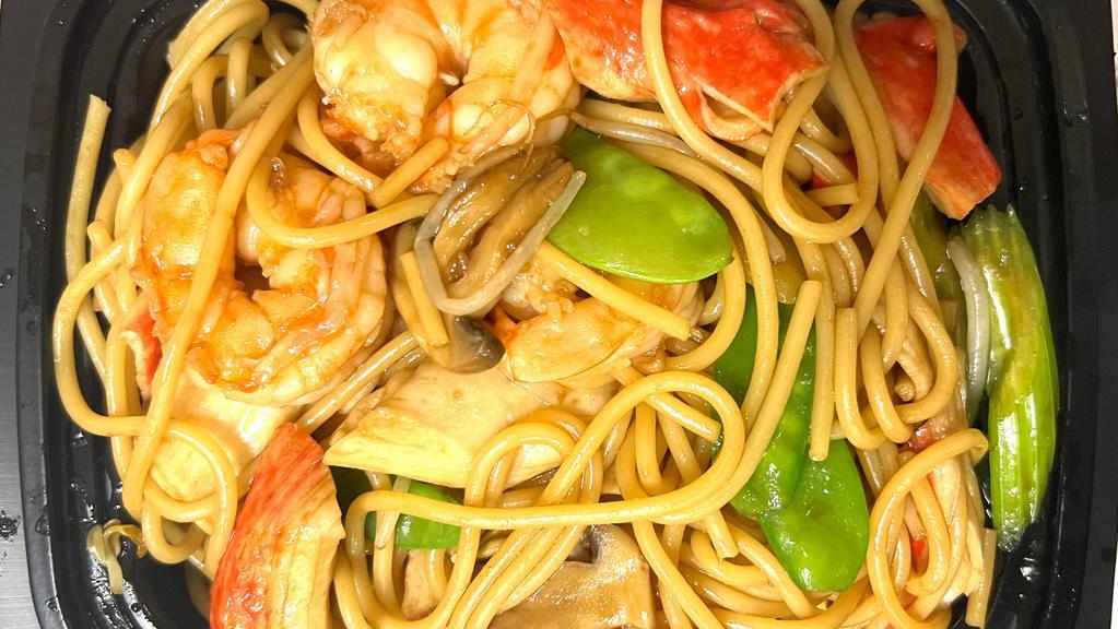 Seafood Lo Mein · Shrimp and imitation crabmeat. (soft noodles).