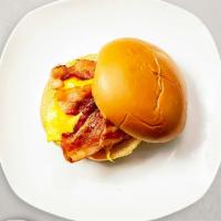 House Breakfast Sandwich · Eggs, crispy bacon, hash brown, melted cheese, and house sauce served on your choice of bread.