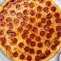 Pepperoni Parade Pizza · Pepperoni and mozzarella cheese baked on a hand-tossed dough. Personal size.