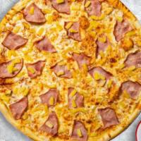 Hawaii Hideaway Pizza · Pineapples, ham and mozzarella cheese baked on a hand-tossed dough. Personal size.