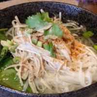 65 Noodle Soup
 · Rice noodles soup with our house broth (on the side optional) bedded with baby spinach and y...