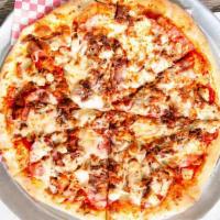 Small The Empire State · Pulled pork, pepperoni, Italian sausage, ground beef, Canadian bacon, beef brisket, and chic...