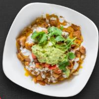 Pork Burrito Bowl · Braised pork shoulder and special spices, and topped with cheese, sour cream, guacamole, and...