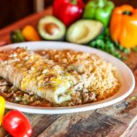 New Mexico Burrito · A flour tortilla filled with flavorful pork green chili, black beans, mixed shredded cheese,...