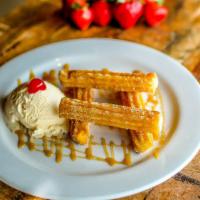 Churros · A Mexican classic deep-fried pastry stuffed with Bavarian cream then sweetened with cinnamon...