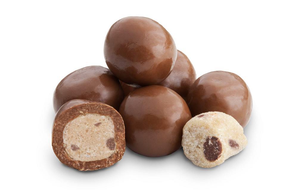Chocolate Chip Cookie Dough Bites · These perfectly pop-able treats start with a cookie dough bite that is covered with creamy milk chocolate. 7oz bag.
