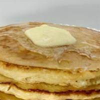 Pancake Plate · Three home made fresh pancakes served with butter and maple syrup.
