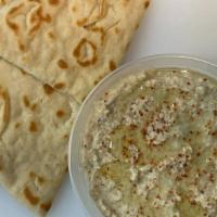 Babaganoush · Come with 1 Quartered Pita Bread.