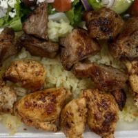 Lamb/Chicken Combo Plate  · Now available, our combo Souvlaki plates which come with one portion of Lamb and one portion...